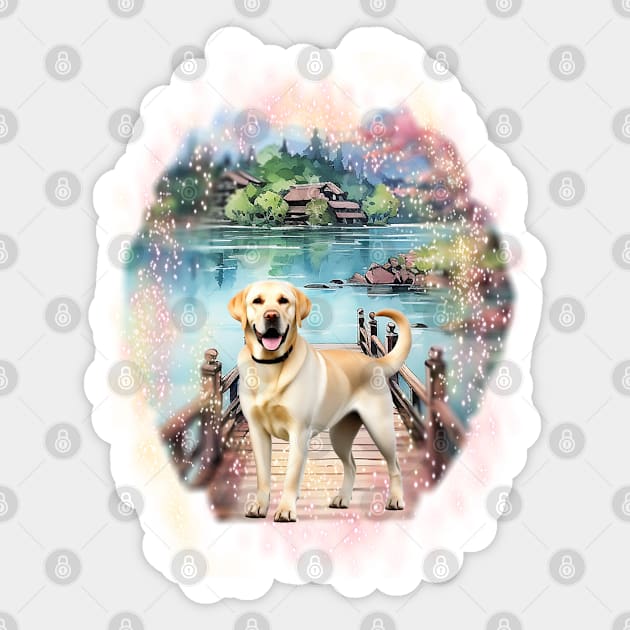 Dog - Golden Labrador Retriever Sticker by KEWDesign